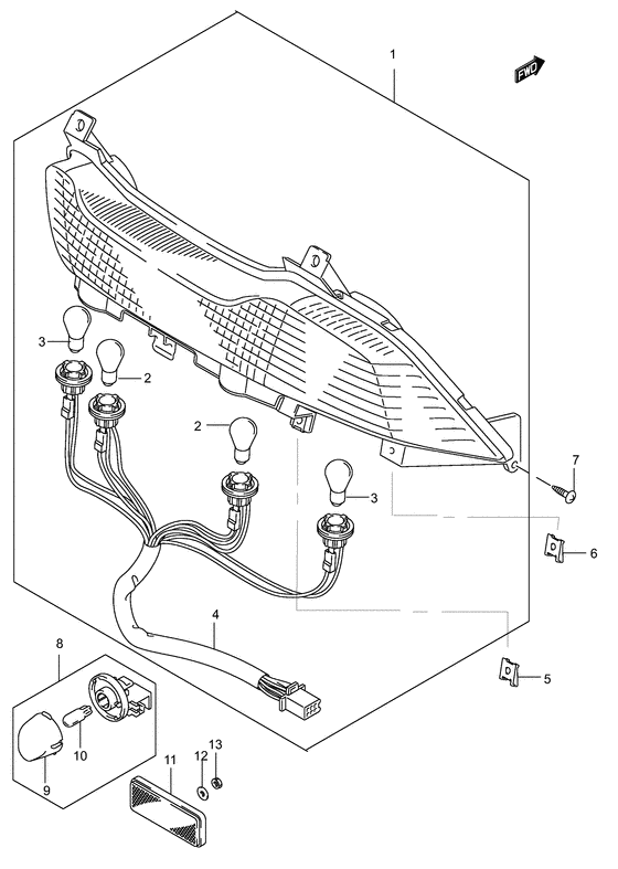Rear comb lamp