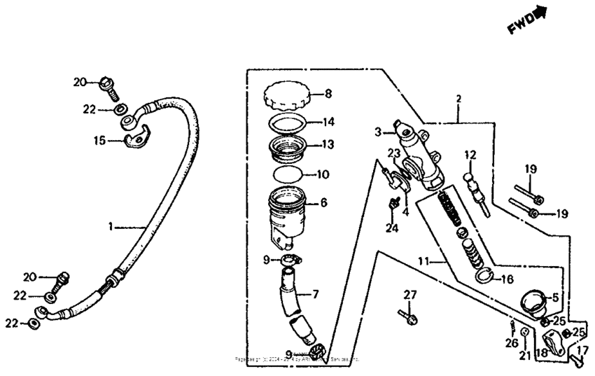 Rear brake master cyl.