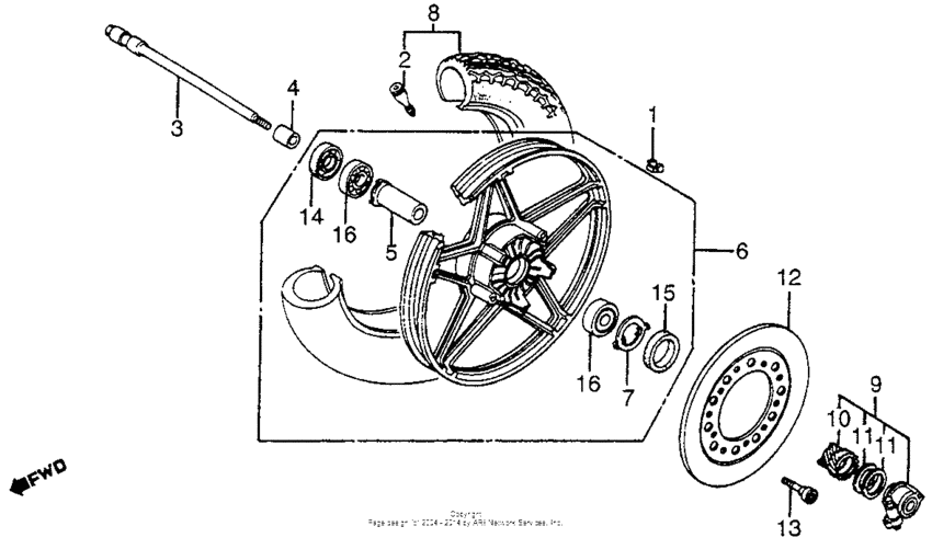 Front wheel + disc