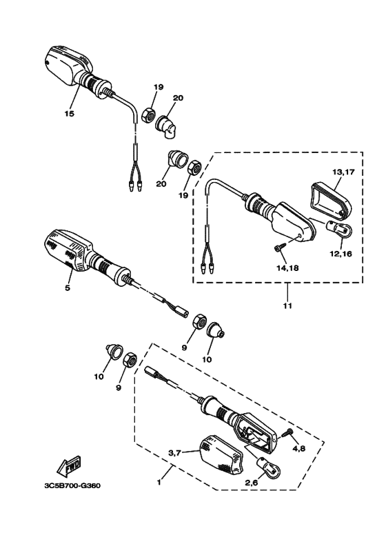 XT250 Проблесковый световой сигнал