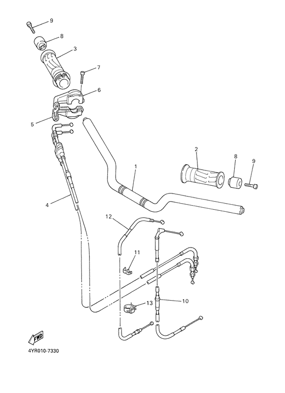 Steering handle. cable
