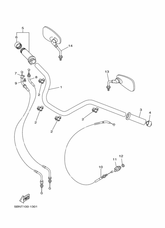 Steering handle & cable
