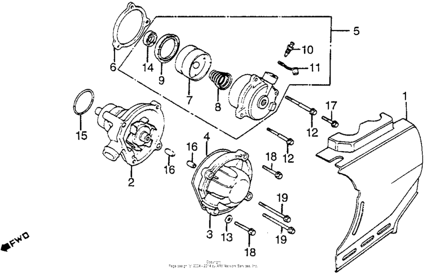Rear cover + water pump