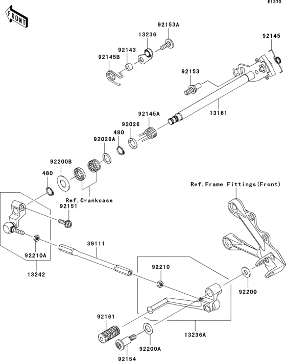 ZX600 Механизм переключения передач