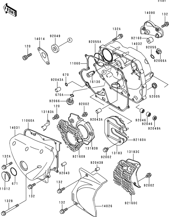 BJ250 Крышки двигателя