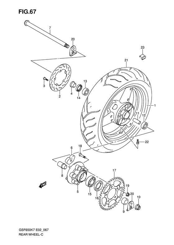 Rear wheel complete assy
