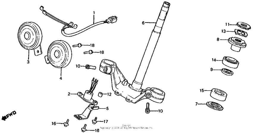 Steering stem + horn
