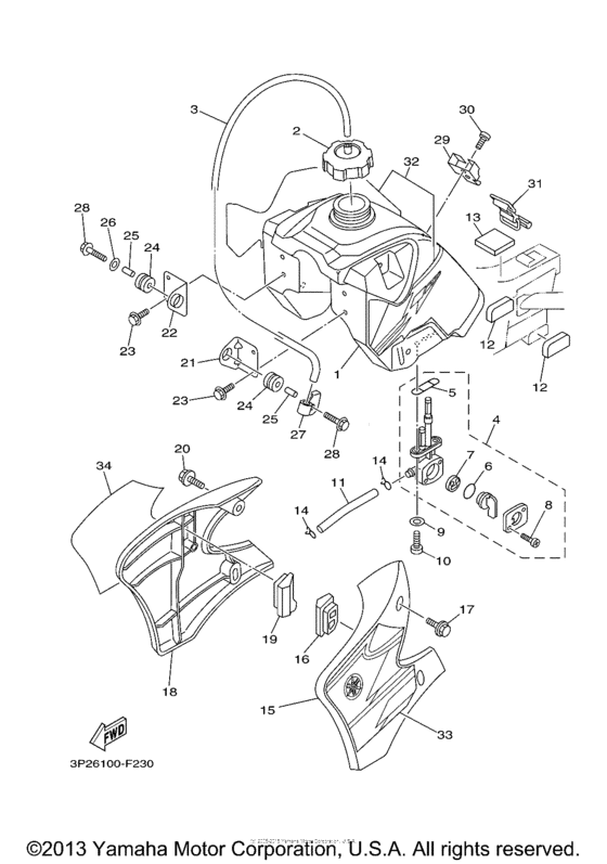 TTR90EW Топливный бак