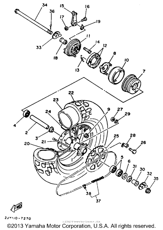 TW200U Переднее колесо