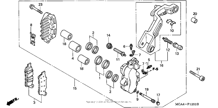 GL1800 (ABS) Передний тормозной суппорт левый