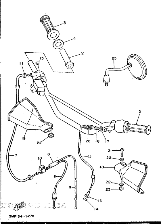 Steering handle. cable