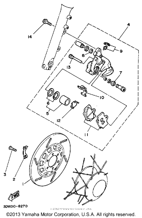 XV250 Передний суппорт