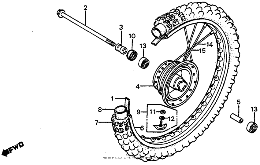 Cr80r'80front wheel 81-83