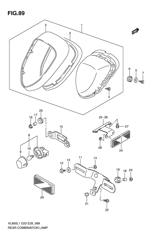 VL800 Задний комбинированный сигнал
