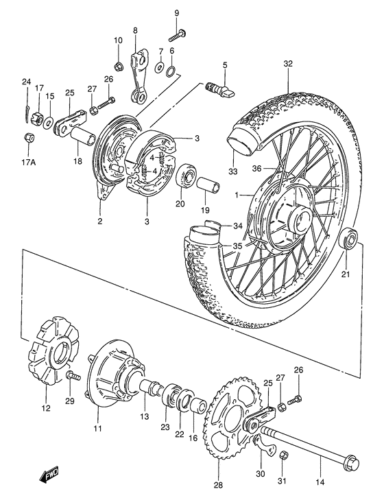 Rear wheel complete assy
