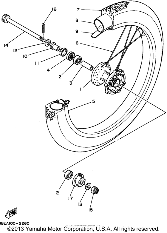 XT225G Переднее колесо