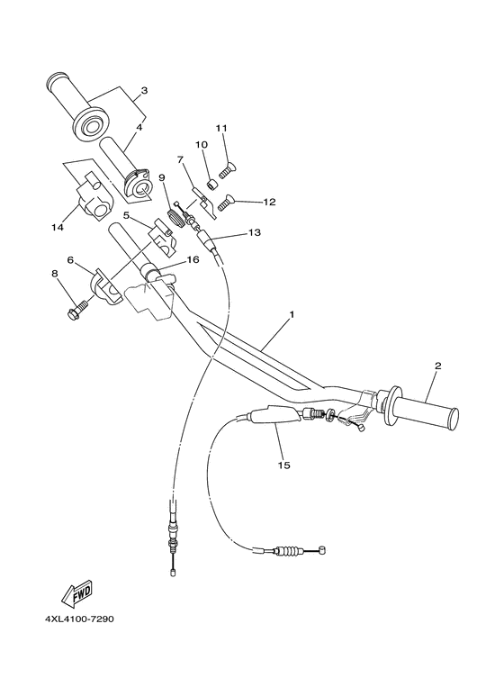 Steering handle. cable