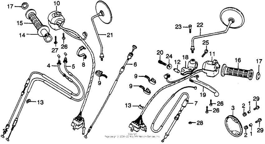 Handle lever + switch + cable