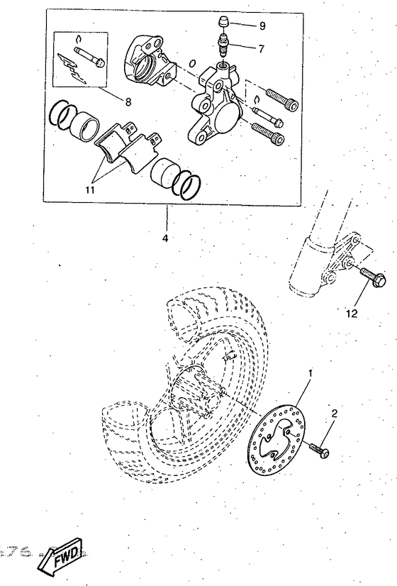 YQ50 Передний тормоз