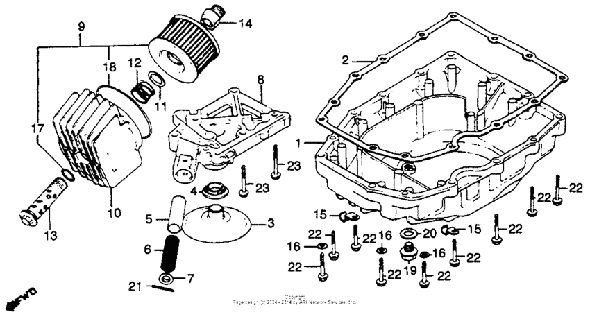 Oil filter + oil pan