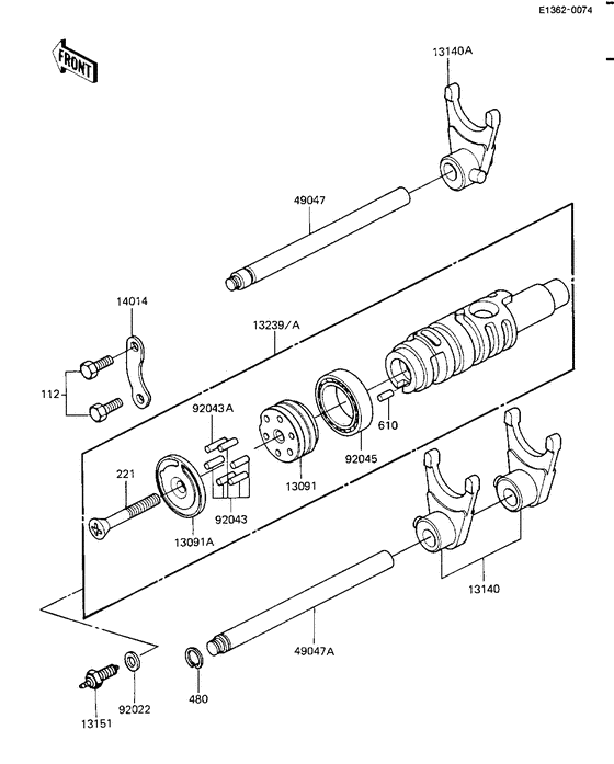 Gear change drum & forks