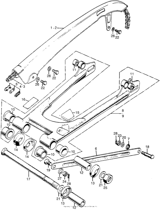 Cb/cl175chain case + swingarm