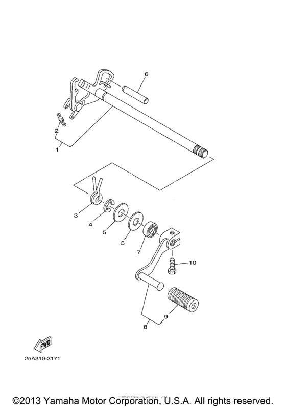 TW200ZC Вал переключения
