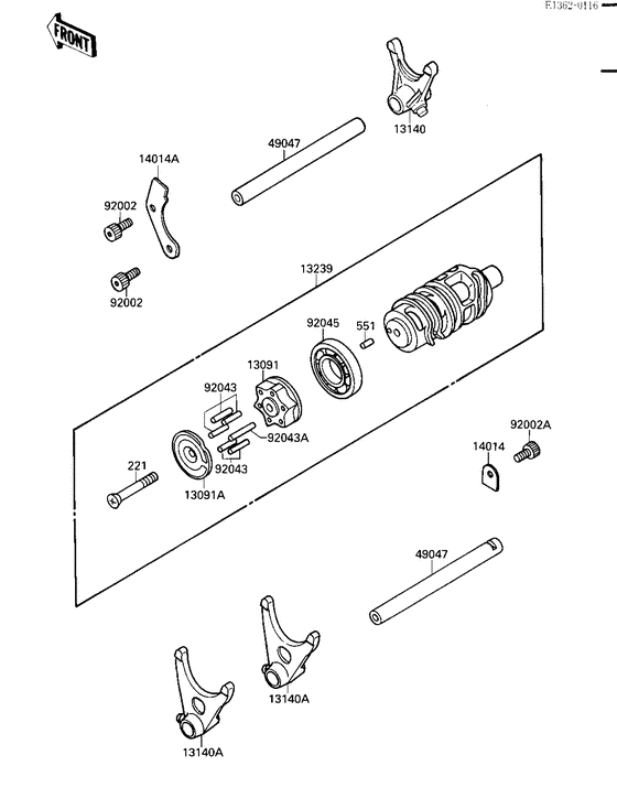 ZX750 Переключение / вилка переключения
