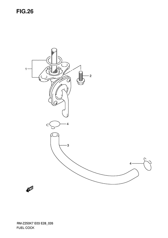RM-Z250 Топливный кран