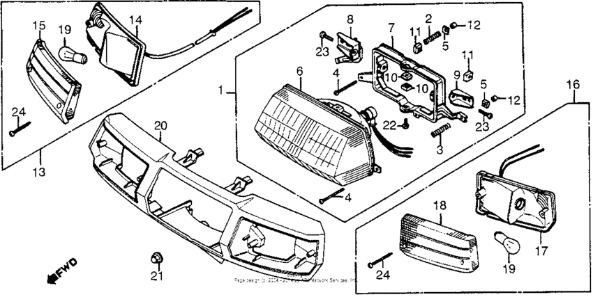 NH80 Headlight + handlebar cover + front turn signal