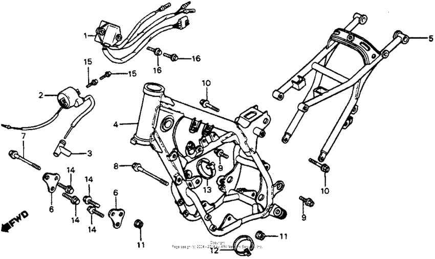 Frame + ignition coil 83