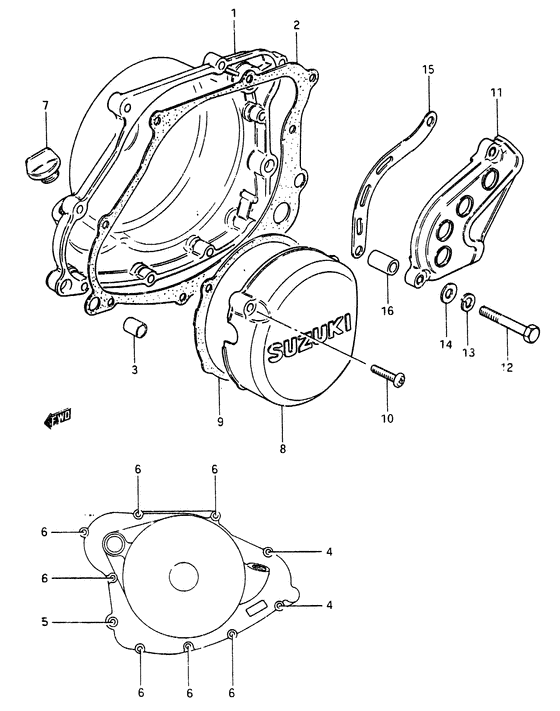 Crankcase cover ass`y  (v