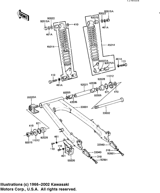 Swing arm/shock absorbers