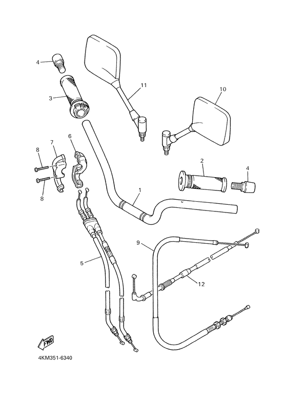Steering handle. cable