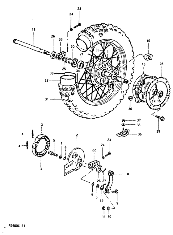 Rear wheel complete assy