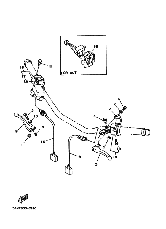 TDR125 Interruptor  manillar&palanc