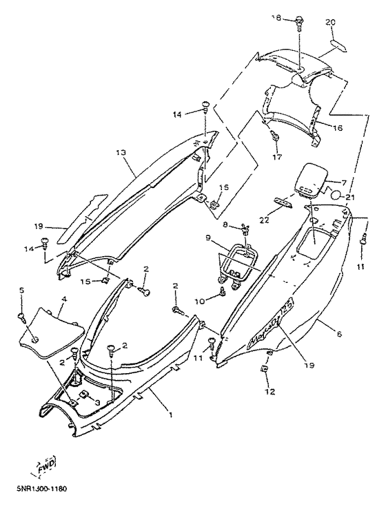 YP125D Боковые обтекатели