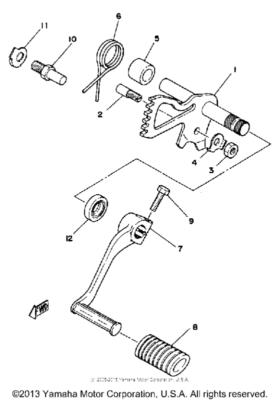 Shift shaft-pedal