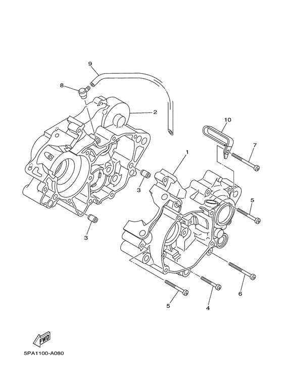 YZ85 Картер двигателя