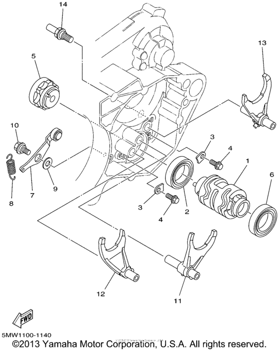 YZ250P Копирный вал