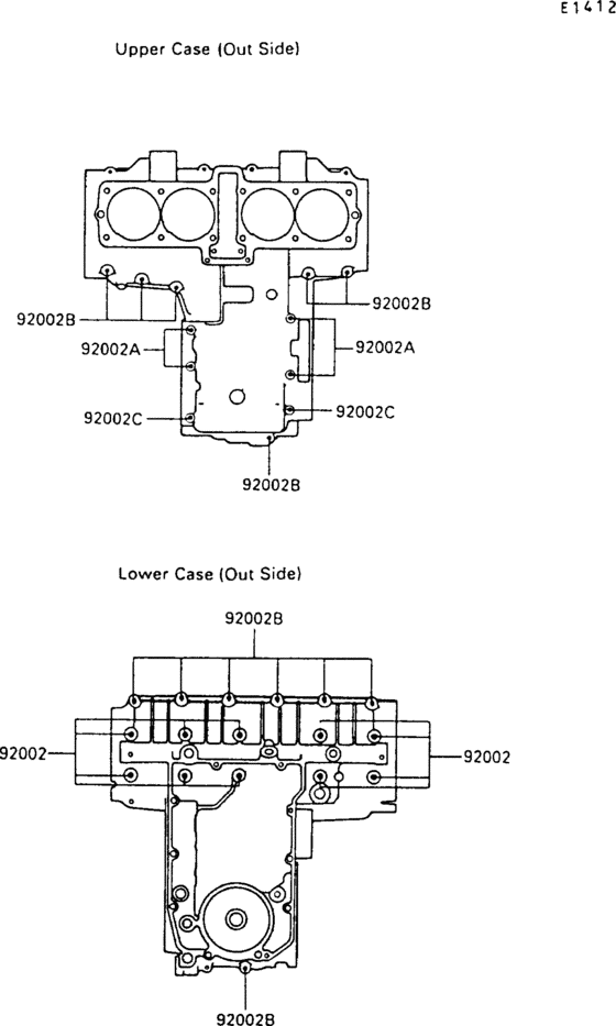 ZX500 Болты крепления картера