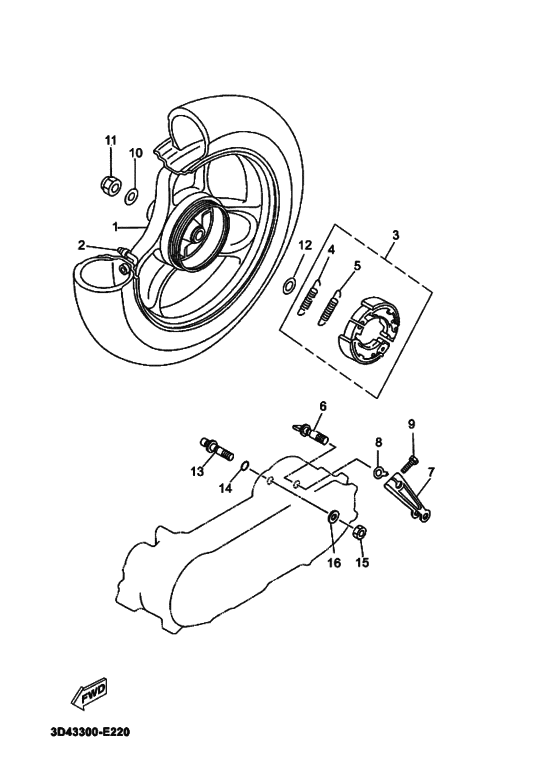 Rear wheel complete assy