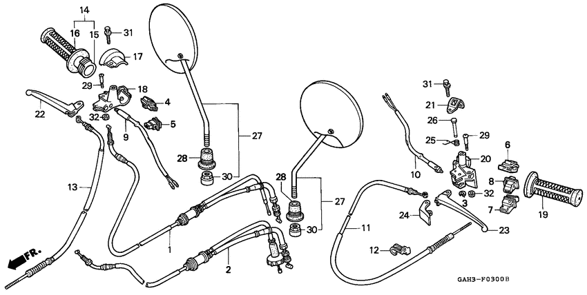 Handle lever/switch/cable