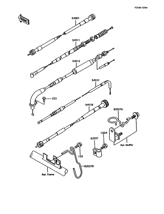 KMX200 Тросы управления