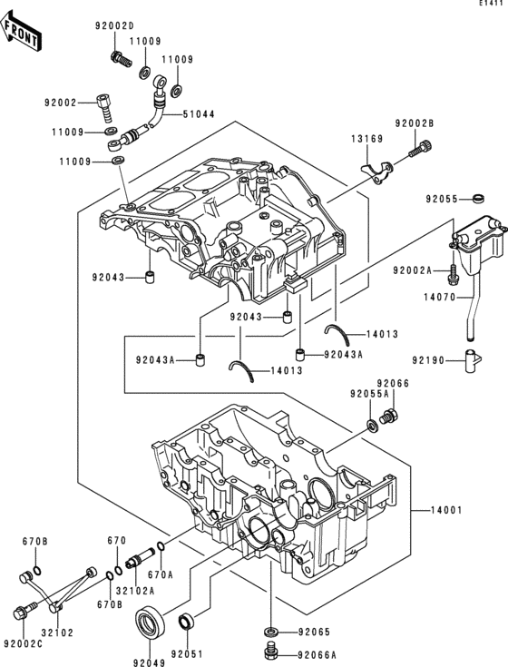 EX250 Картер двигателя