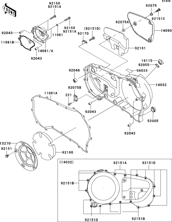 VN1600 Крышки двигателя правые