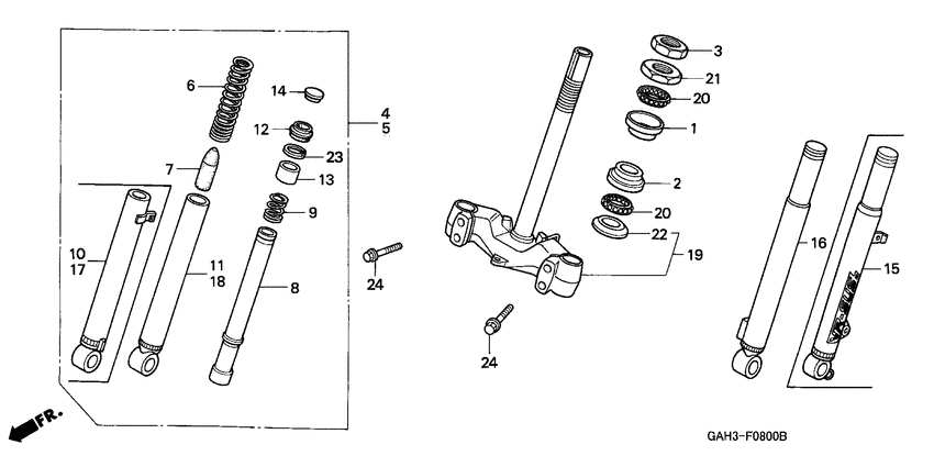 Front fork/steering stem