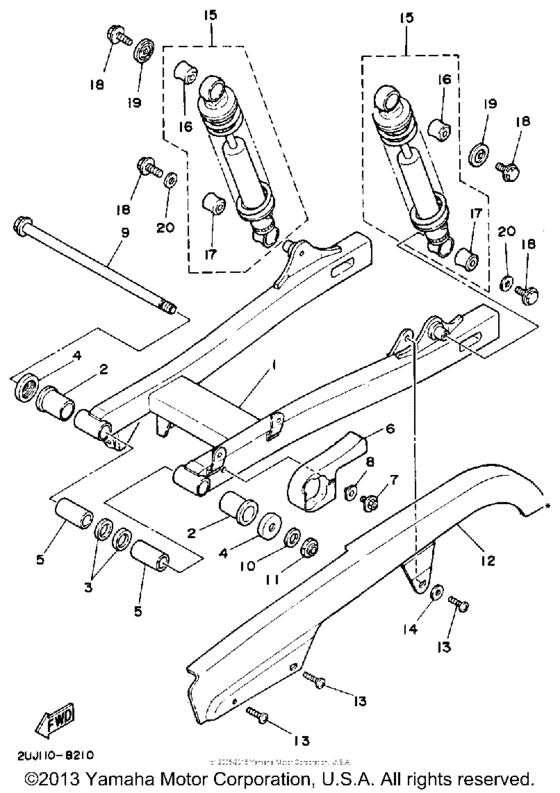 XV250 Подвеска задние амортизаторы