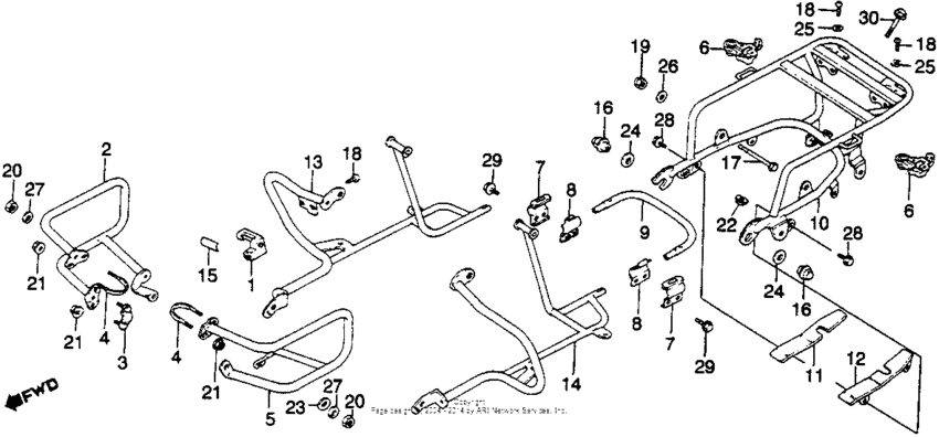 Engine guard + saddlebag stay