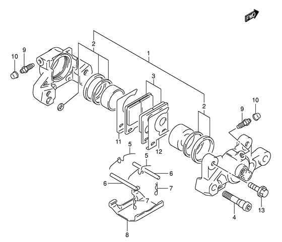 SV650 Задний суппорт